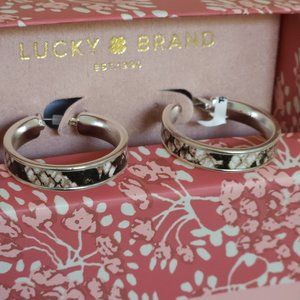 Lucky Brand silver snake hoop earrings
